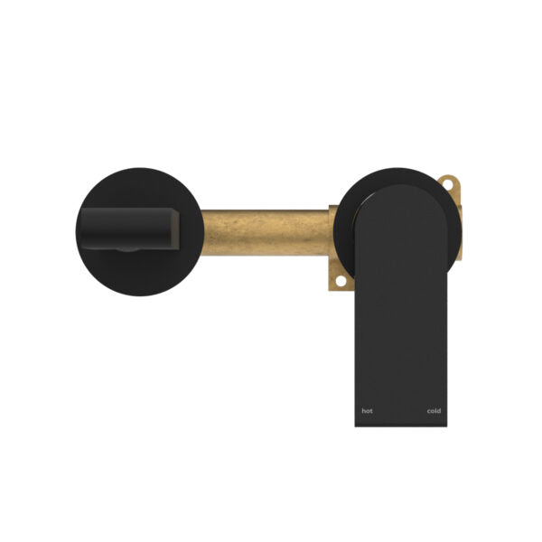 Nero Bianca Wall Basin/Bath Mixer (Separate Back Plate) - Matte Black