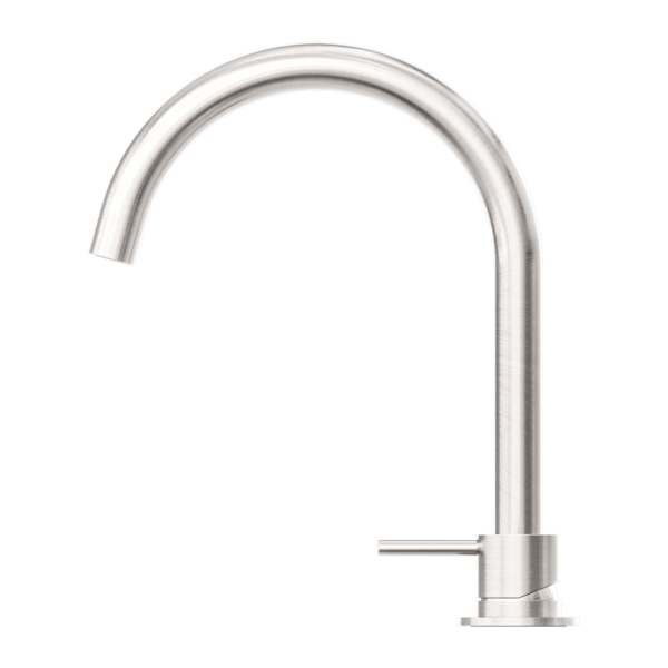 Nero Mecca Hob Basin Mixer with Round Swivel Spout - Brushed Nickel