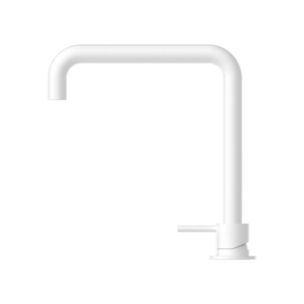 Nero Mecca Hob Basin Mixer with Square Swivel Spout - Matte White