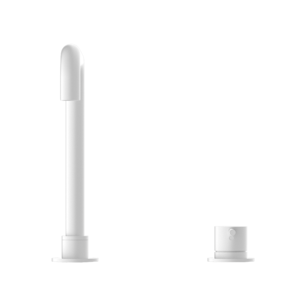 Nero Mecca Hob Basin Mixer with Square Swivel Spout - Matte White