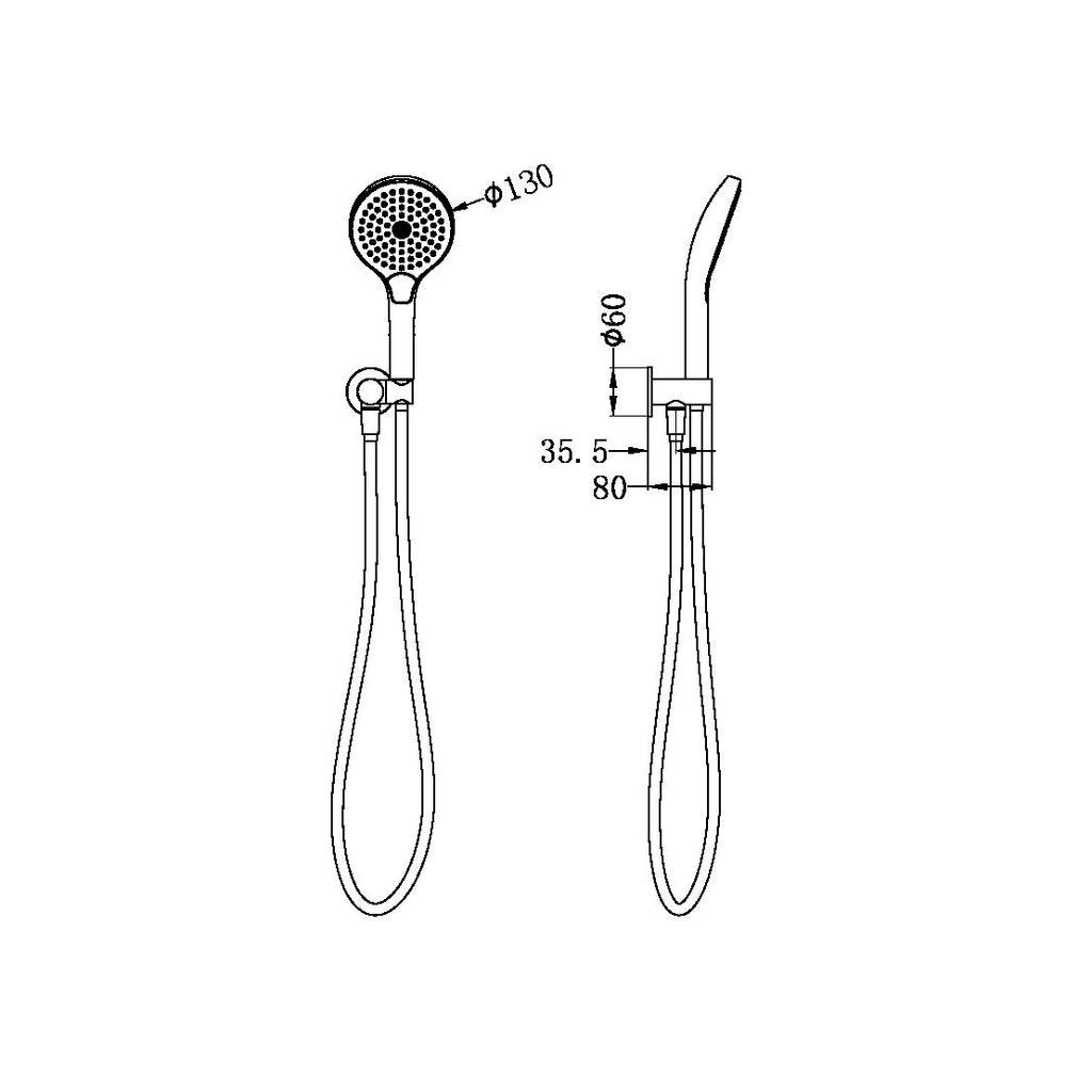 Nero Mecca Shower Bracket with Air Shower II - Matte White