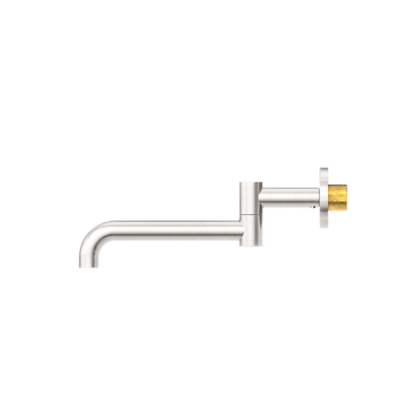 Nero Mecca Wall Mounted Swivel Basin/Bath Spout 225MM - Brushed Nickel