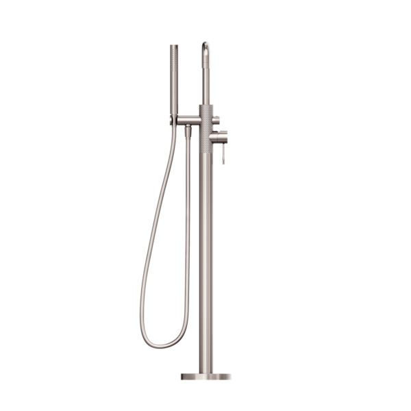 Nero Opal Freestanding Bath Mixer with Handshower - Brushed Nickel