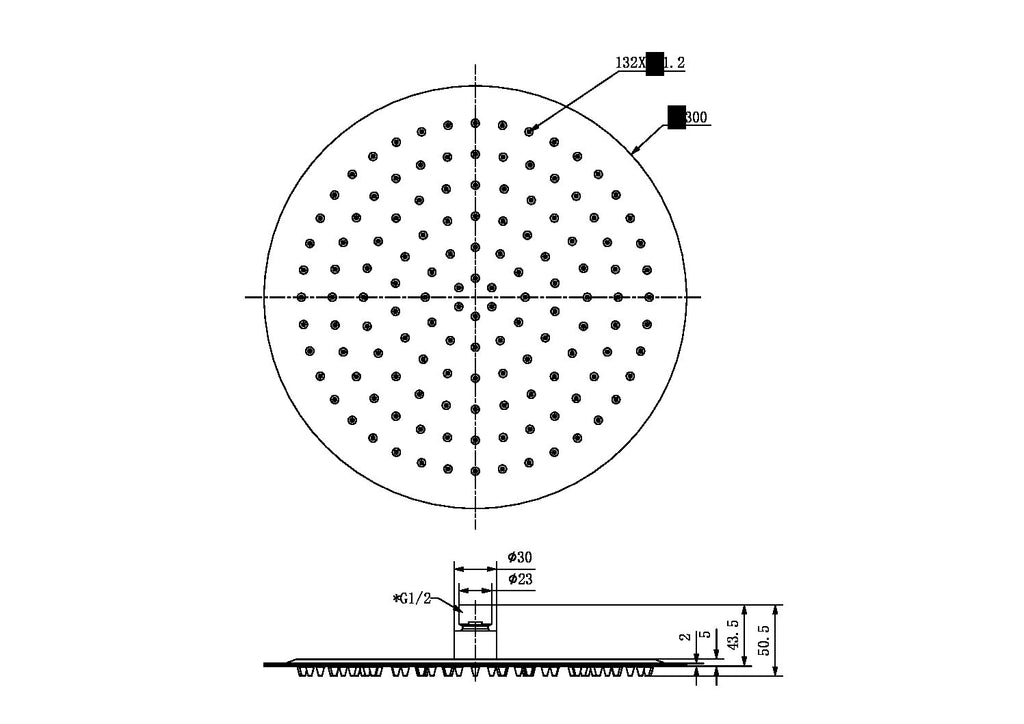 Nero ZEN SS316L Round Shower Head - Brushed Gold