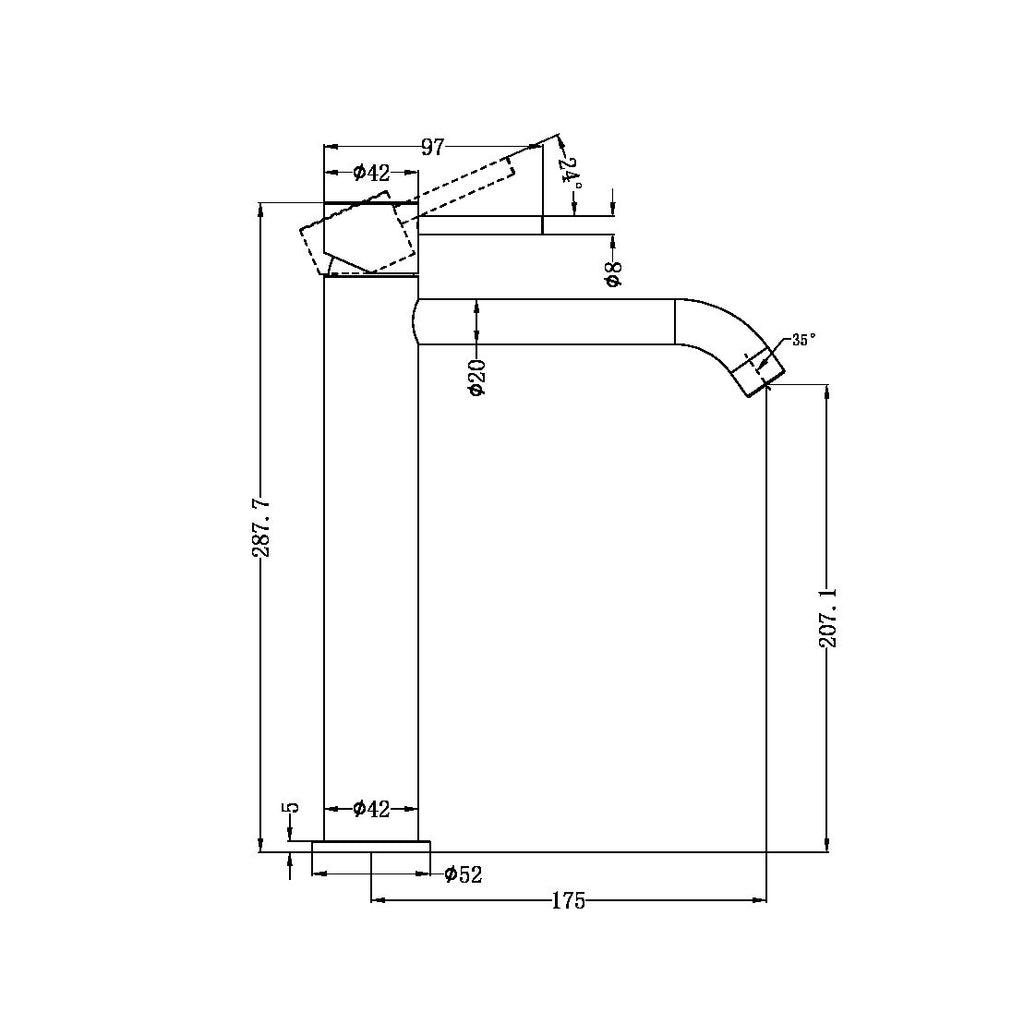 Nero ZEN SS316L Tall Basin Mixer - Graphite