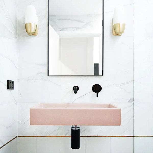 Nood Co Box Basin Wall Hung - Blush Pink