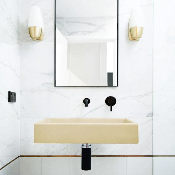 Nood Co Box Basin Wall Hung - Custard