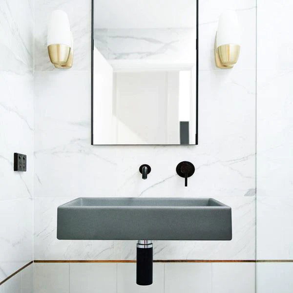 Nood Co Box Basin Wall Hung - Mid Tone Grey