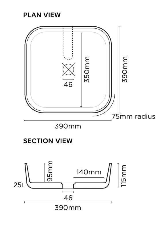 Nood Co Cube Basin Surface Mount - Musk