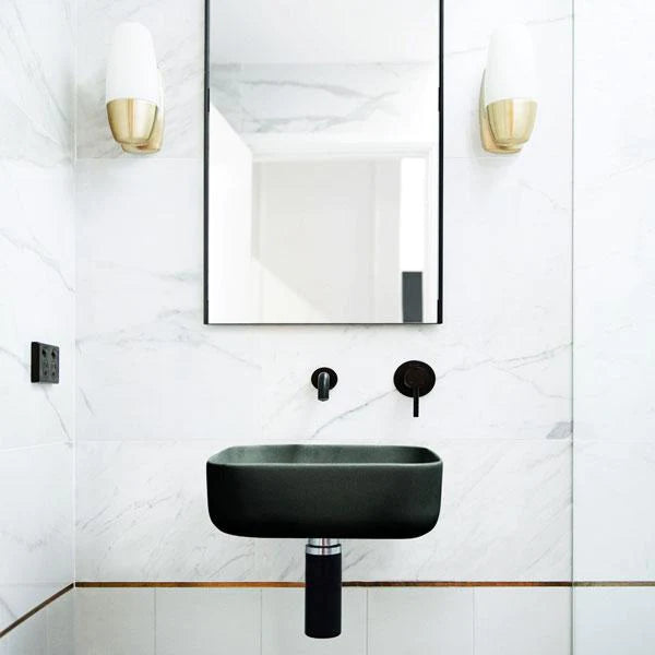 Nood Co Cube Basin Wall Hung - Charcoal