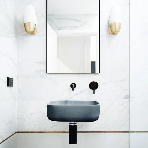 Nood Co Cube Basin Wall Hung - Copan Blue