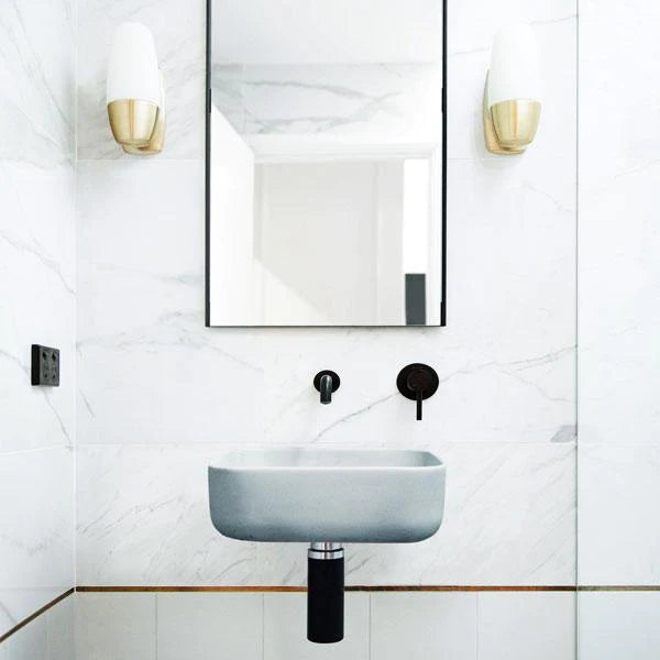 Nood Co Cube Basin Wall Hung - Powder Blue
