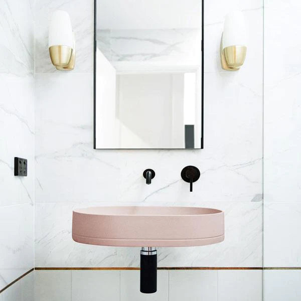 Nood Co Pill Basin Wall Hung - Blush Pink