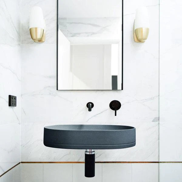 Nood Co Pill Basin Wall Hung - Copan Blue