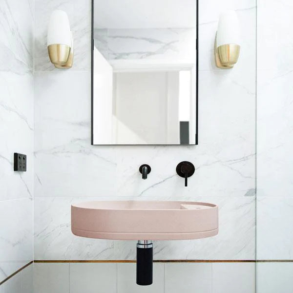 Nood Co Shelf Oval Basin Wall Hung - Blush Pink