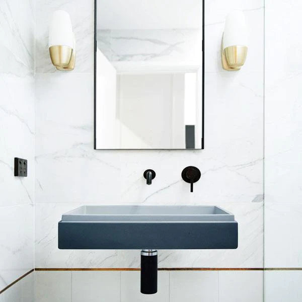 Nood Co Stepp Rectangle Basin Wall Hung - Copan Blue