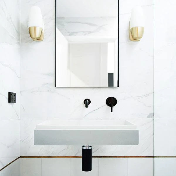 Nood Co Stepp Rectangle Basin Wall Hung - Ivory