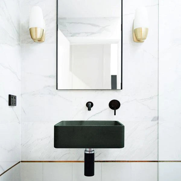 Nood Co Vesl Square Basin Wall Hung - Charcoal