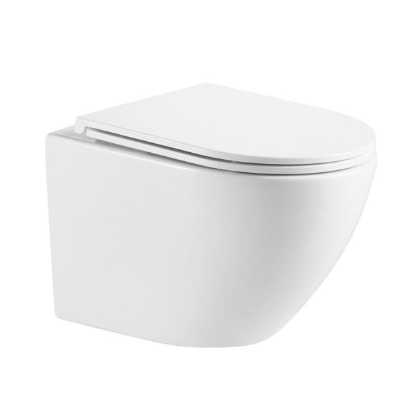 Nortono Wall Hung Toilet Rimless Gloss White R&T With Flush Button