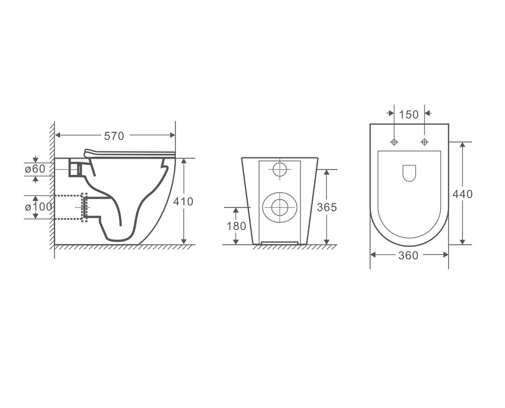 Nortono Wall Faced Toilet Rimless Gloss White R&T with Colour Flush Button