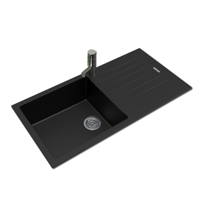 Arete Single Bowl Kitchen Sink 1000x500x200mm - Black