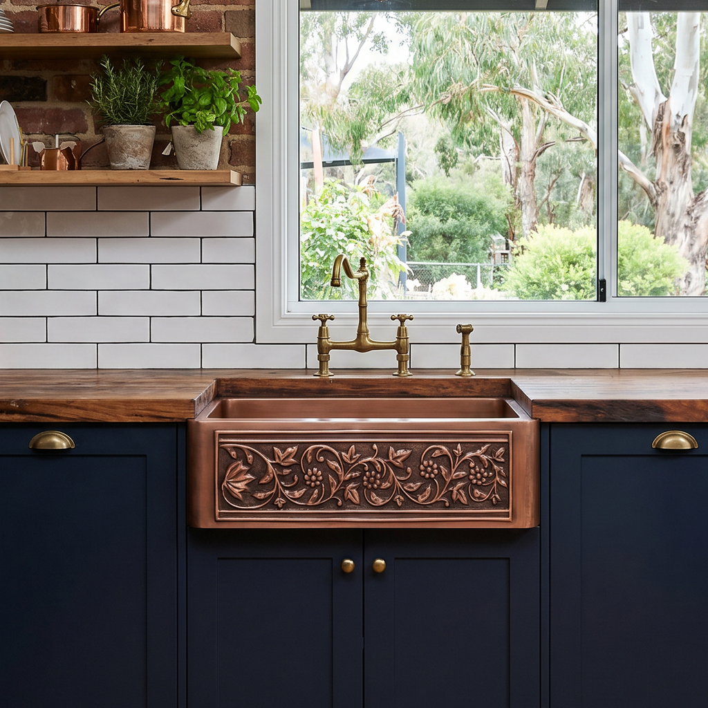 Orchard Genuine Copper Hand Crafted Farmhouse Sink
