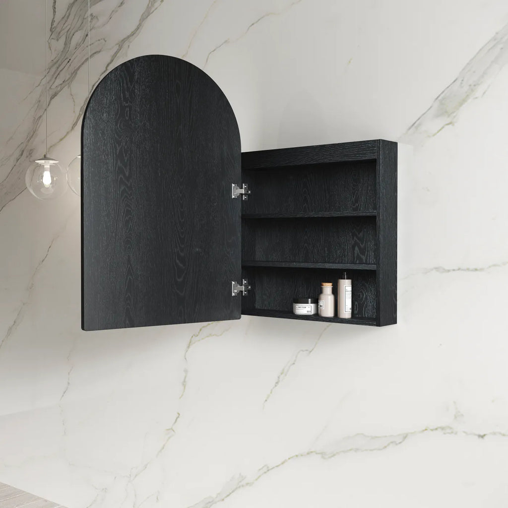 Otti Archie LED Shaving Cabinet - Black Oak