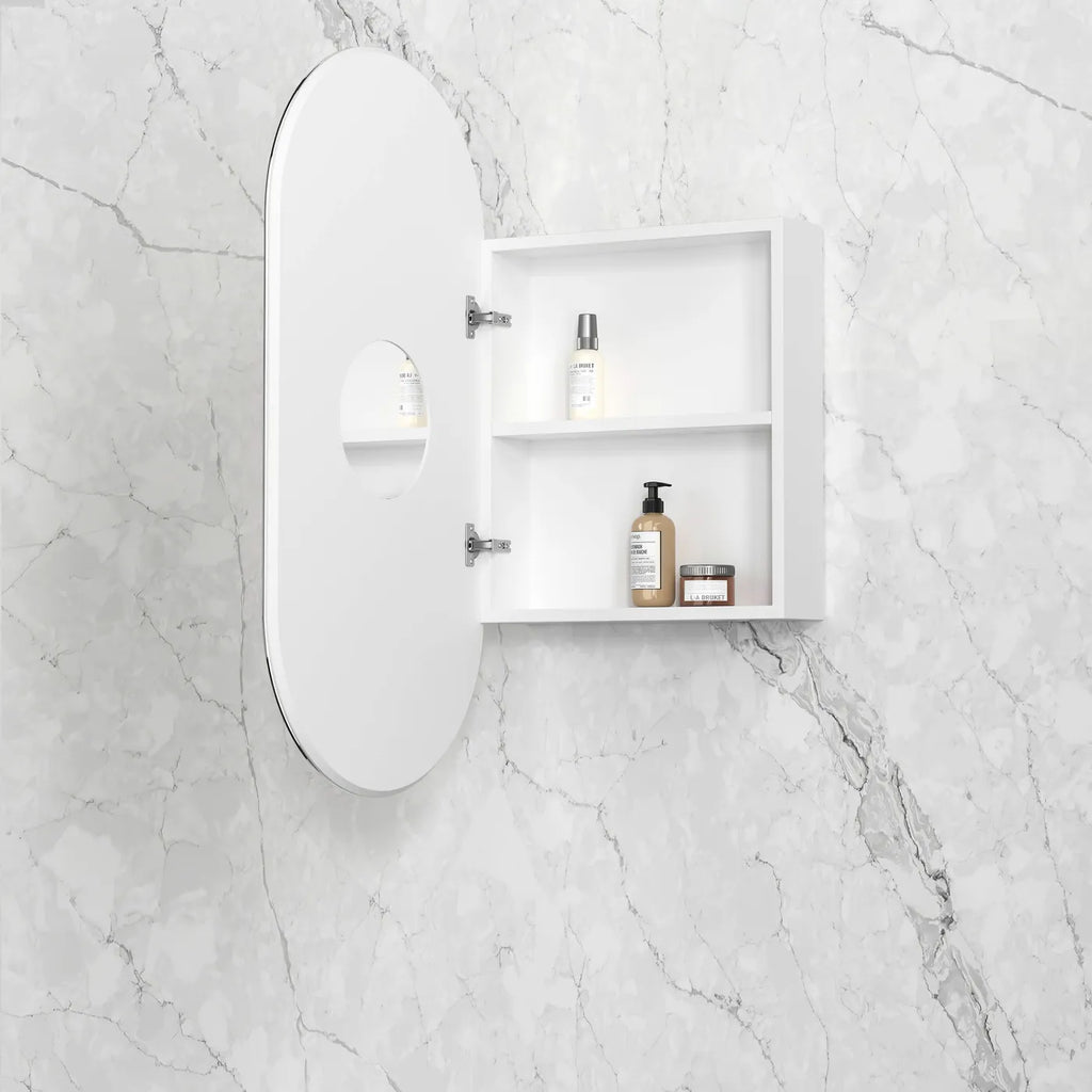 Otti NOOSA Pill Shape Shaving Cabinet - White