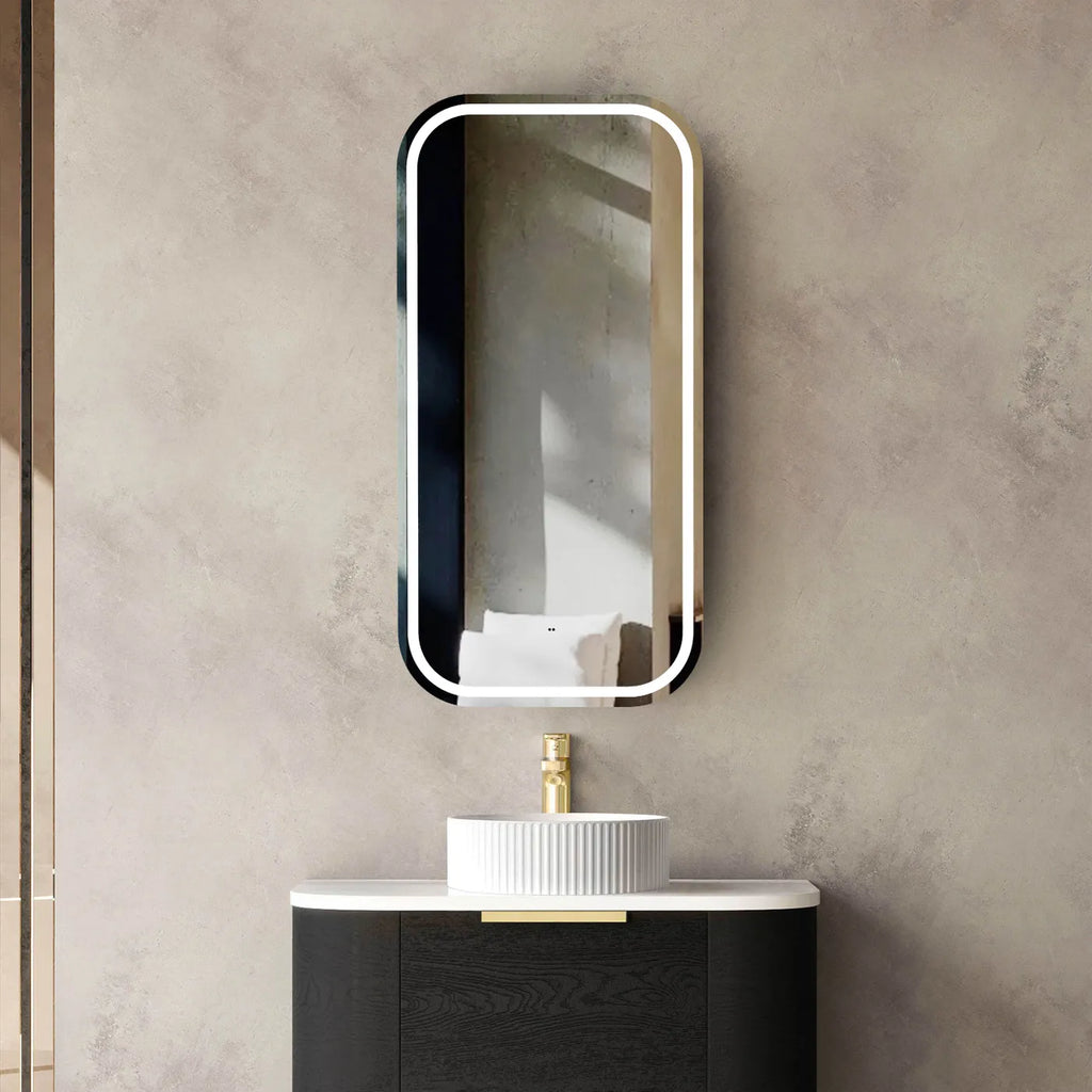 Otti Newport Soft Square LED Shaving Cabinet - Black Oak