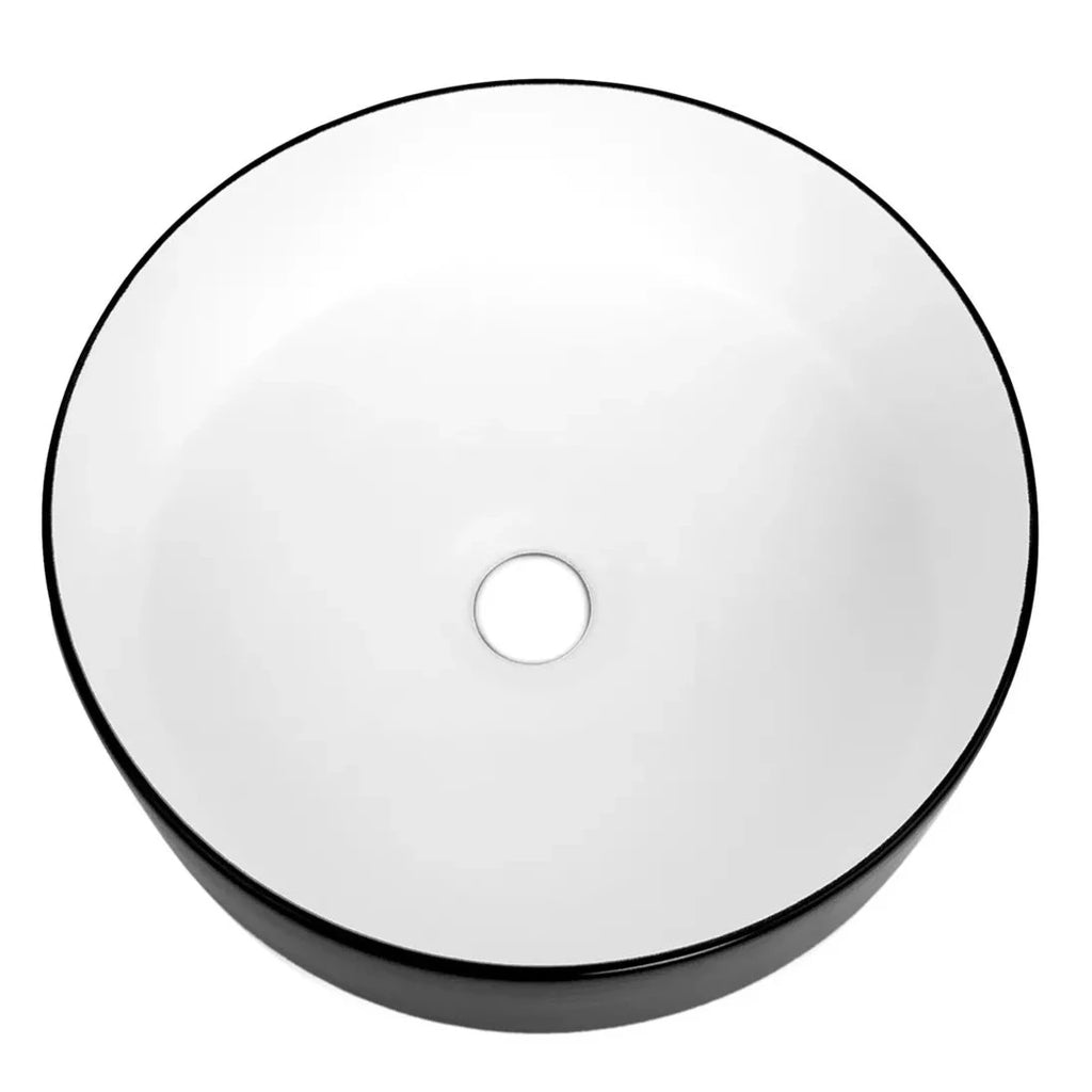 Otti Radius Round 355x355mm Basin - Matte Black And Matte White