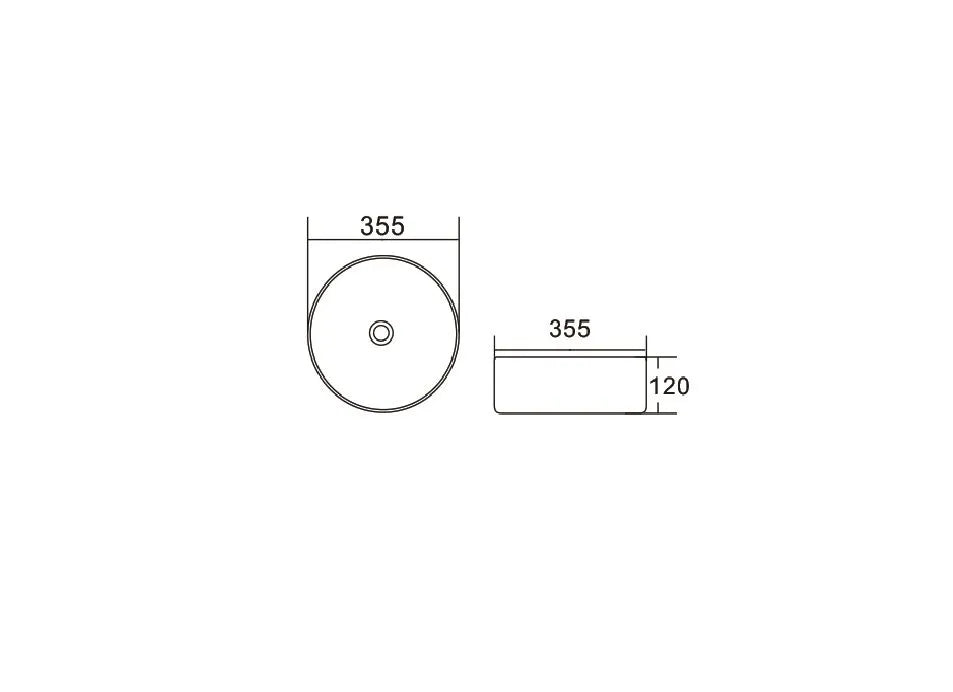 Otti Radius Round 355x355mm Basin Gloss White