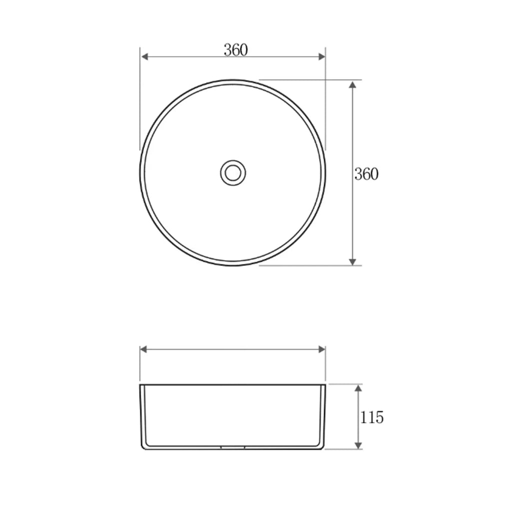 Otti Radius Round Basin 360 X 360 Mm Marble Look Matte