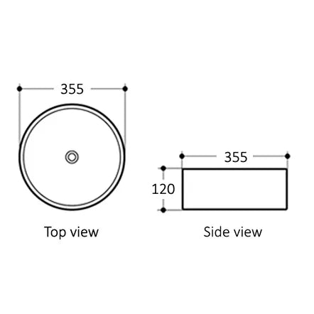 Otti Radius Round Basin With Straight Edge Matte White