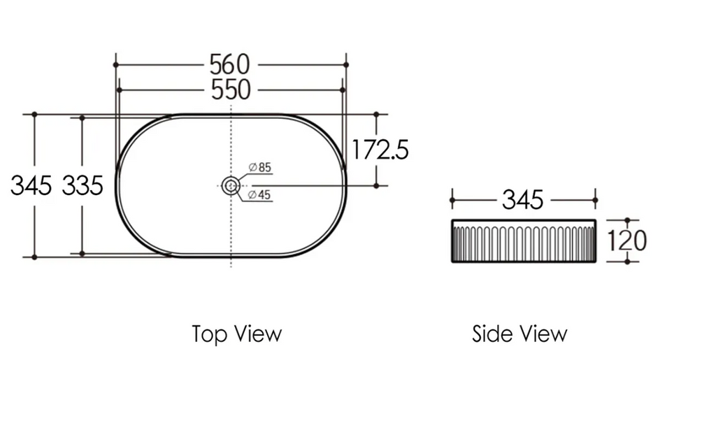 Otti Kensington Oval Fluted Basin