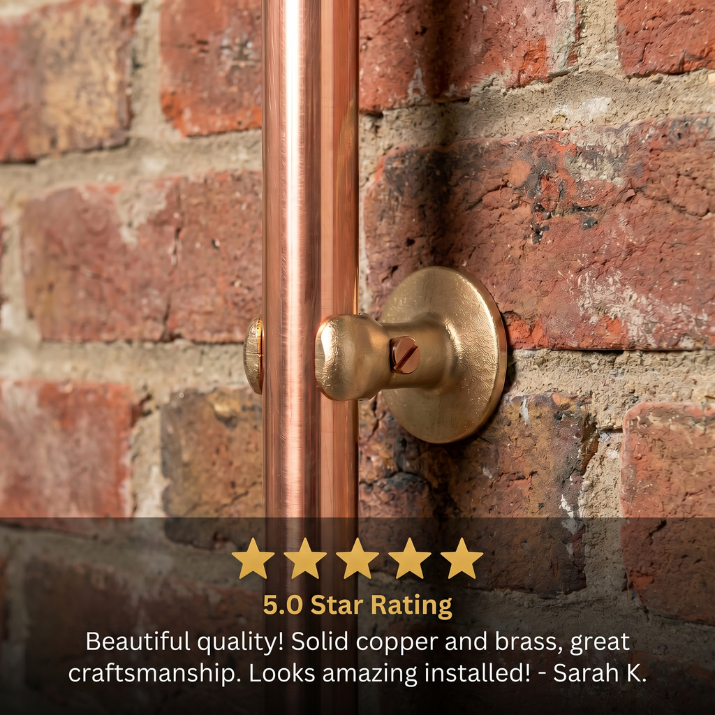 Haven Brass Pillar Clips for Outdoor Shower Copper Pipe