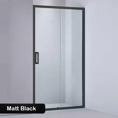 Covey Semi Frameless Wall to Wall Sliding Shower Screen - Black