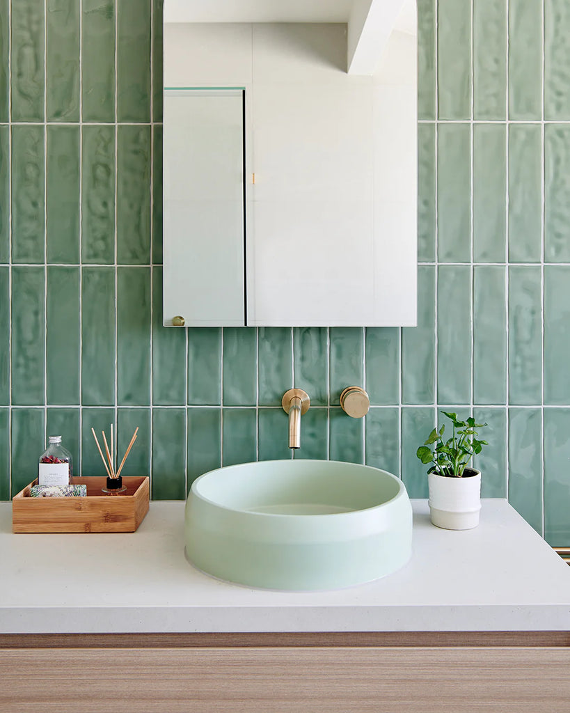 Nood Co Prism Circle Basin Wall Hung - Mint
