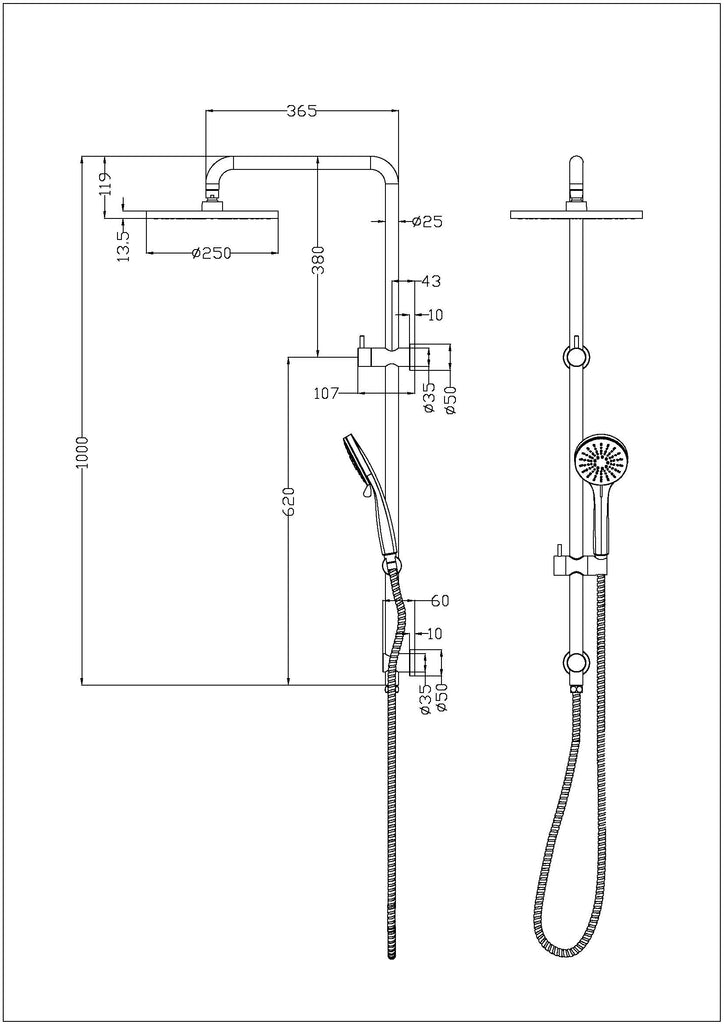 Otus Multi-function Shower Set - Brushed Copper