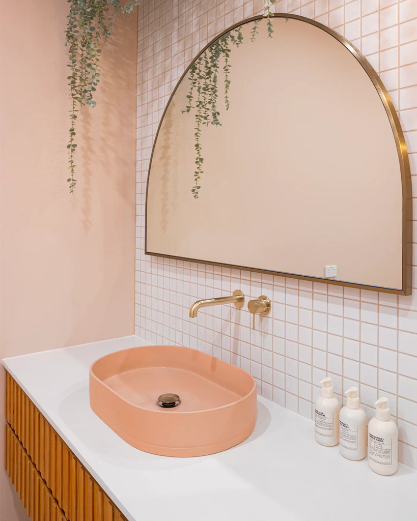 Nood Co Pill Basin Wall Hung - Blush Pink