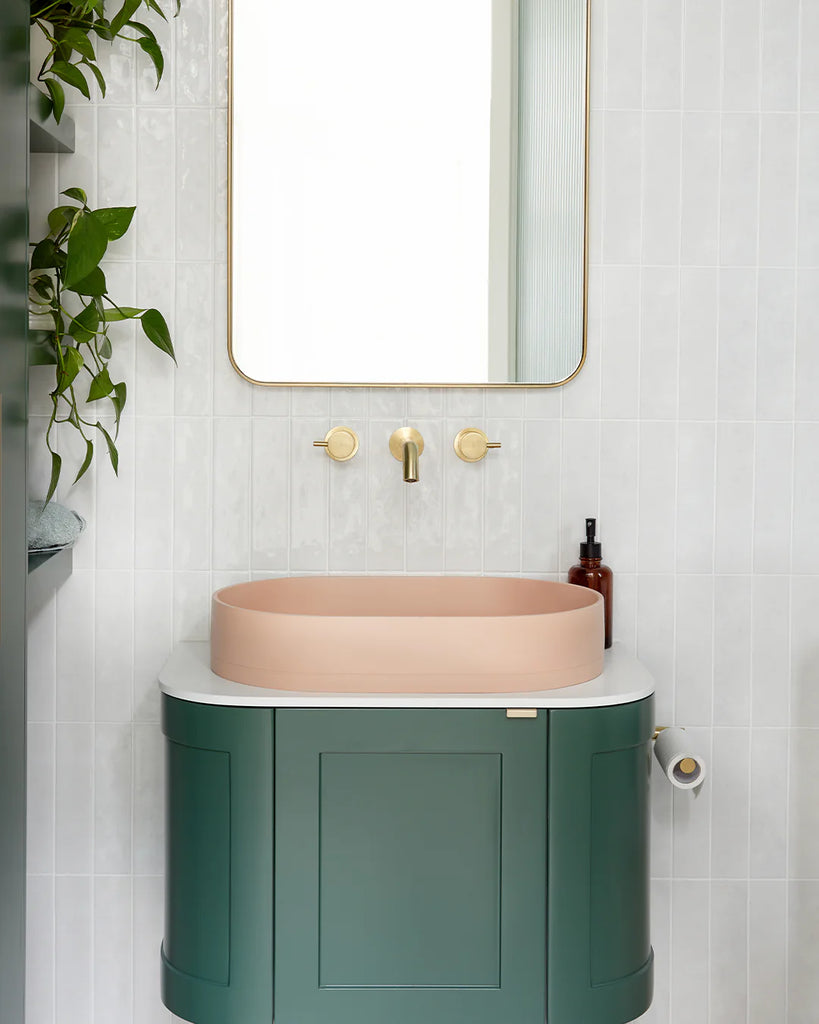 Nood Co Pill Basin Wall Hung - Blush Pink