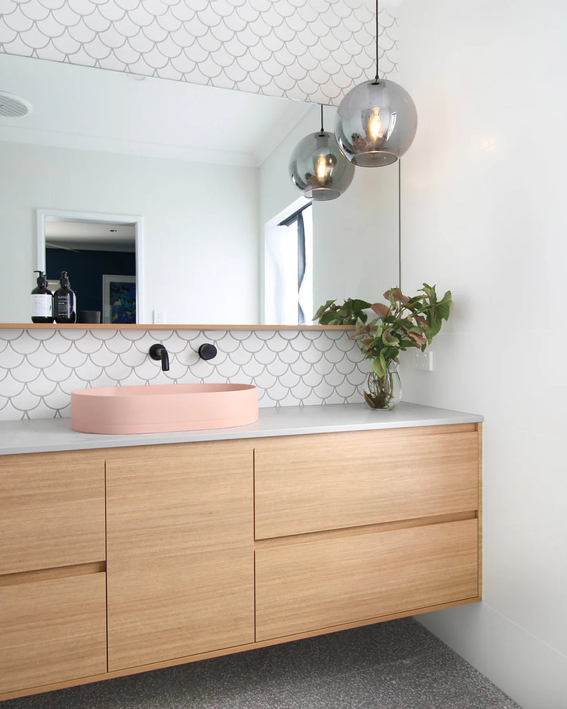 Nood Co Pill Basin Wall Hung - Blush Pink