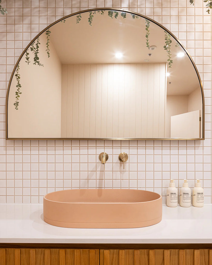 Nood Co Pill Basin Wall Hung - Blush Pink