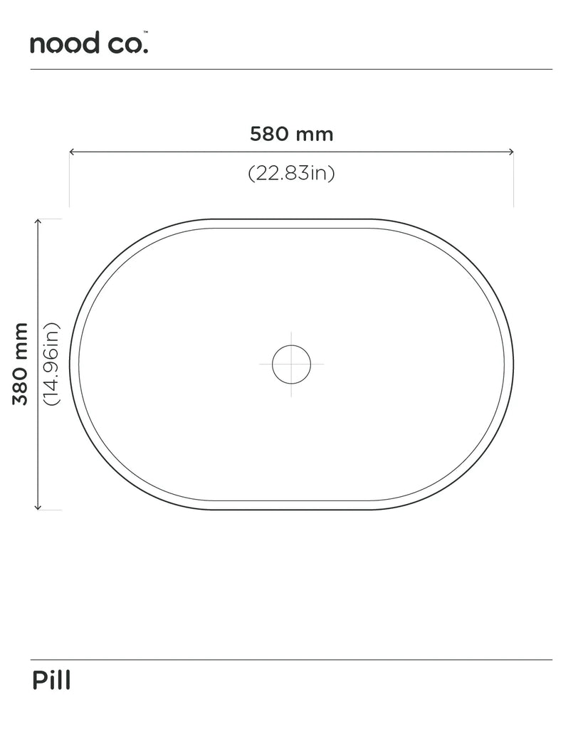 Nood Co Pill Basin Wall Hung - Clay