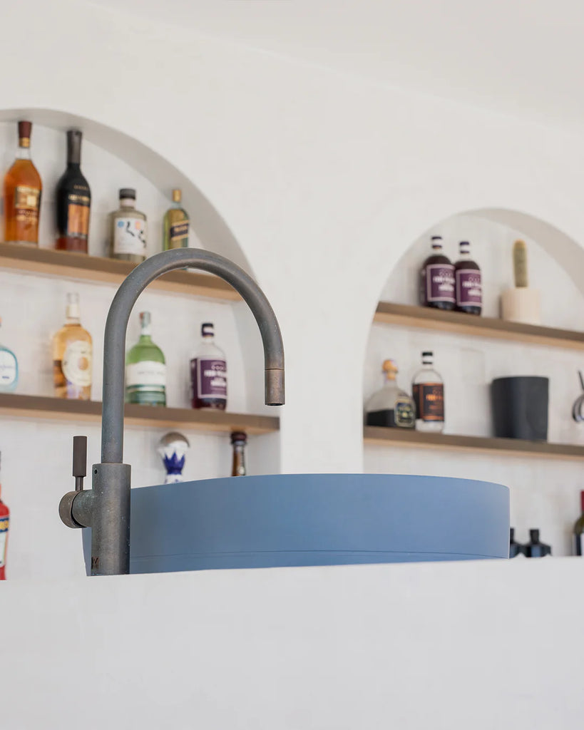 Nood Co Pill Basin Wall Hung - Copan Blue