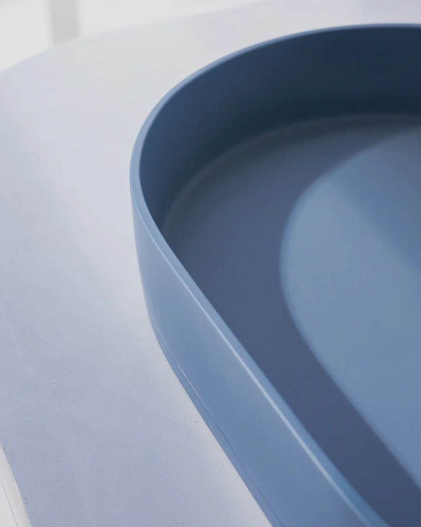 Nood Co Pill Basin Wall Hung - Copan Blue