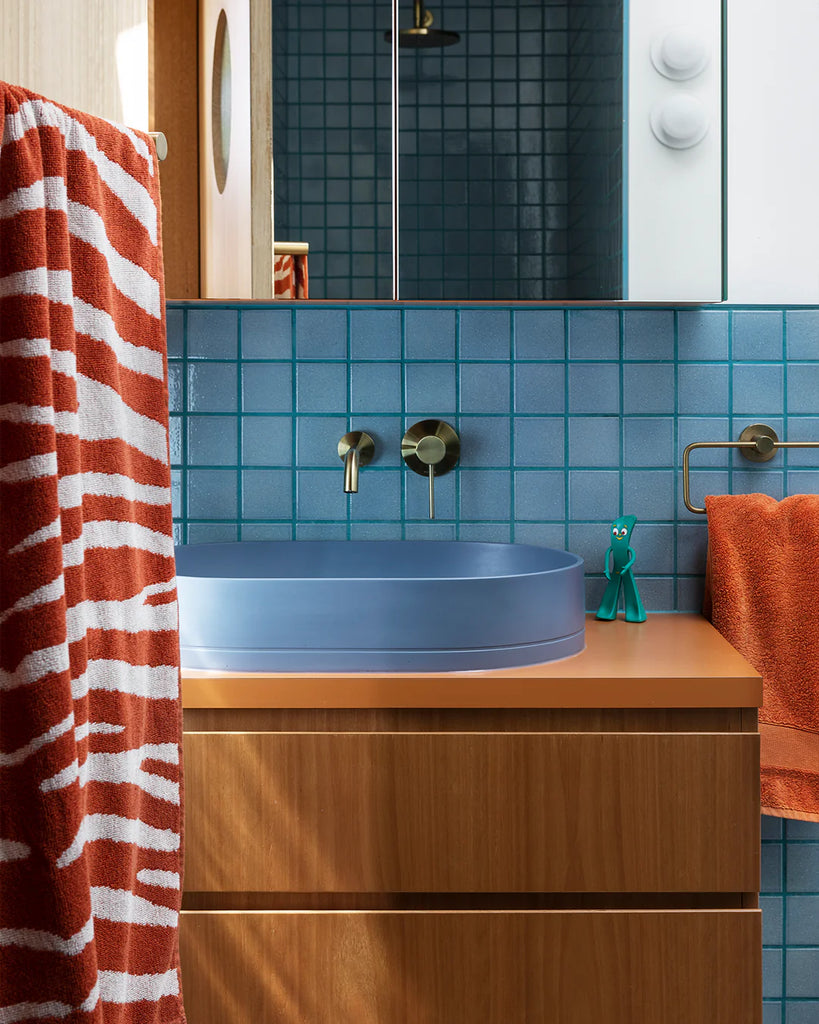 Nood Co Pill Basin Wall Hung - Copan Blue