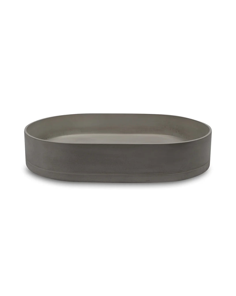 Nood Co Pill Basin Wall Hung - Mid Tone Grey