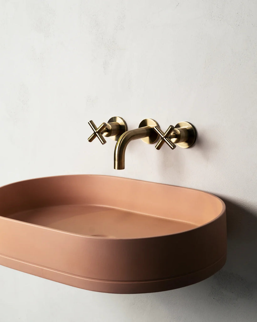 Nood Co Pill Basin Wall Hung - Pastel Peach