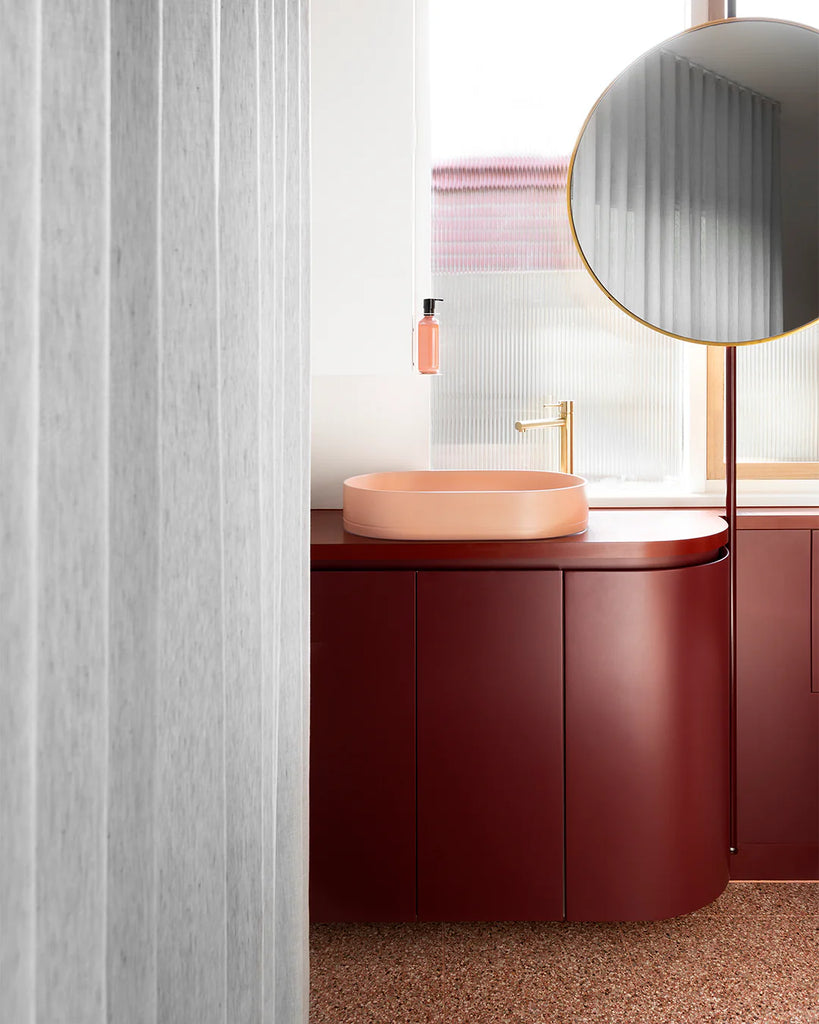 Nood Co Pill Basin Wall Hung - Pastel Peach