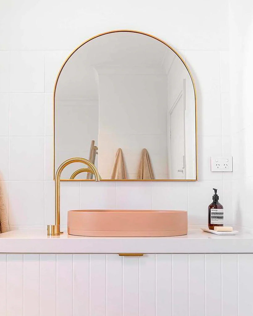 Nood Co Pill Basin Wall Hung - Pastel Peach